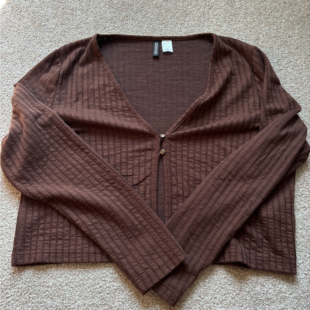 H&M Divided Chocolate Knit Top Cardigan